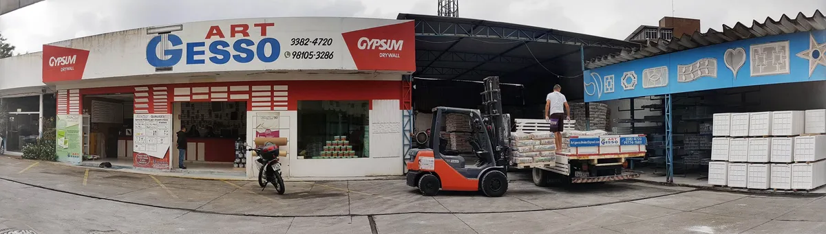 Fachada da Art Gesso em Guarujá - Loja de materiais para drywall e gesso